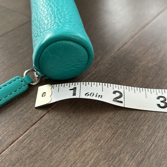 LEATHEROLOGY Turquoise Leather Headphone Wrap Cord Holder, Pencil Pouch, Wallet - Picture 10 of 16